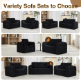 thumbnail image 4 of Aemeios 82.7" Cloud Sofa Corduroy 3 Seater Deep Seat Couch Oversized Compression Sofa No Assembly Required, Black, 4 of 11