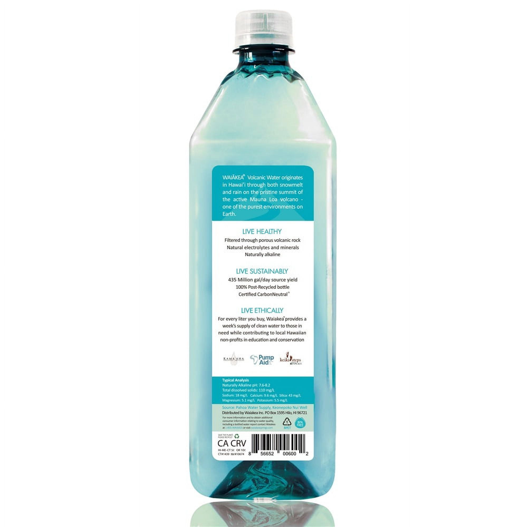 (5 pack) Waiakea Hawaiian Volcanic Alkaline Waters, 33.8 Fl Oz, Bottle