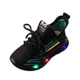 thumbnail image 2 of piuwrlz Toddler Sneakers for Girls Breathable Glowing Running Shoes Black Size 30, 2 of 7