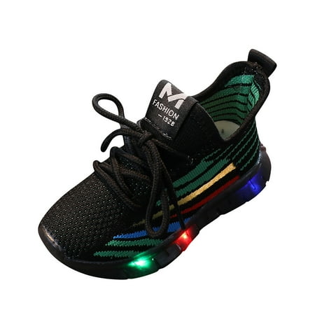 

Binmer Children Kids Baby Girls Boys Bling Led Light Luminous Sport Sneakers Shoes