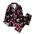 thumbnail image 5 of XIYON Women's Pajama Set Valentines Pajama Heart Printed Sleepwear Long Sleeve Top And Pants Soft Cozy Loungewear Soft Sleepwear Loungewear, 5 of 6