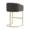thumbnail image 4 of Manhattan Comfort Louvre 30" Faux Leather Barstool in Gray/Gold, 4 of 5