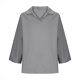 thumbnail image 5 of Tops de Manga Corta para las Mujeres de Ajuste Suelto Color Sólido 3/4 Manga Opción Blusa Verano Casual, 5 of 8