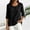 Black, variant on Yrmaups Loose Fit 3/4 Sleeve Blouse for Women, Casual Round Neck Pullover Top, Soft Solid Tshirt for Summer Daily Office Travel Wear, Navy M