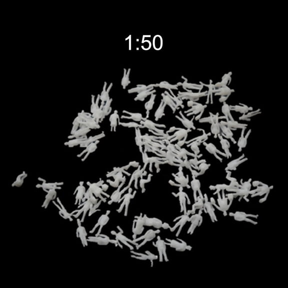 1:50 Scale Unpainted Architecture White Model Figures - Pack of 50