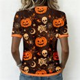 thumbnail image 5 of SIYUDAN Halloween Shirts Women V Neck Short Sleeve Pumpkin Shirts for Women Graphic Tshirts for Women Black Tshirt for Women Fall Shirts for Women, Size XL, 5 of 6
