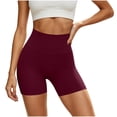 thumbnail image 2 of Cagogo Women's High Waisted Quick Dry Sport Shorts Slim Fit Casual Workout Athletics Running Yoga Gym Shorts Summer Activewear Beach Lounge Trousers, Wine 2XL, 2 of 5
