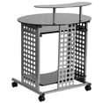 thumbnail image 2 of Cassini Mobile Computer Desk with Black Glass Top, 2 of 3