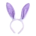 thumbnail image 1 of Diademas con orejas de conejo de peluche (blancas y moradas), 1 of 7