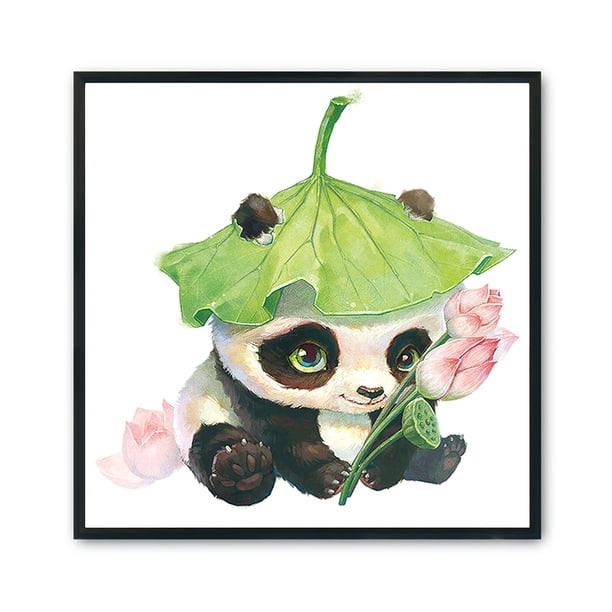 Cuadros Decorativos Kit de costura de punto de cruz DIY estampado de lienzo de 11 quilates (DX1049 Lotus Panda) Ehuebsd embutido en tela