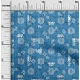 thumbnail image 1 of oneOone Cotton Poplin Medium Blue Fabric Circle & floral Texture Sewing Fabric By The Yard Printed Diy Clothing Sewing Supplies 56 Inch Wide, 1 of 4