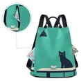 thumbnail image 5 of FORMRS Women's Travel Backpack Purse Anti-Theft Hidden Pockets Casual Shoulder Bag, Green Cat, 5 of 7