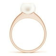 thumbnail image 2 of ANGARA Solitaire Freshwater Cultured Pearl Split Shank Ring in 14K Rose Gold for Women | June Birthstone, Birthday, Anniversary, Jewelry Gift for Women | Pearl Ring, 2 of 9