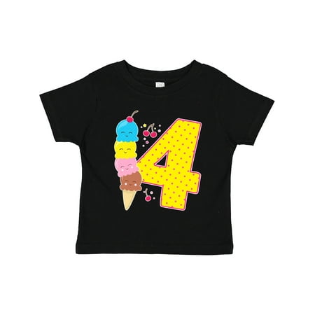 

Inktastic Ice Cream Fourth Birthday Pink Gift Toddler Boy or Toddler Girl T-Shirt