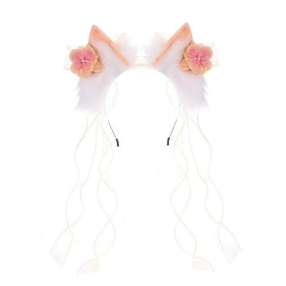Diadema con orejas de para Día de Acción de , accesorios fotográficos de Halloween para niñas Naranja Blanco
