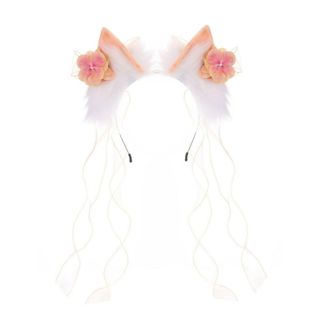 Diadema con orejas de para Día de Acción de , accesorios fotográficos de Halloween para niñas Naranja Blanco