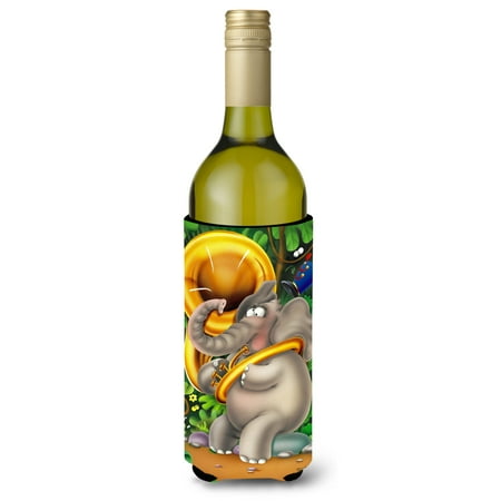 

Carolines Treasures APH0248LITERK Elephant playing the Tuba Wine Bottle beverage Insulator Hugger Wine Bottle