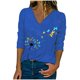 thumbnail image 2 of ICHUANYI Clearance Women Ladies Plus Size Casual Long Sleeve Print V-neck Pullover Tops Shirt ICHUANYI "ICHUANYI", 2 of 3