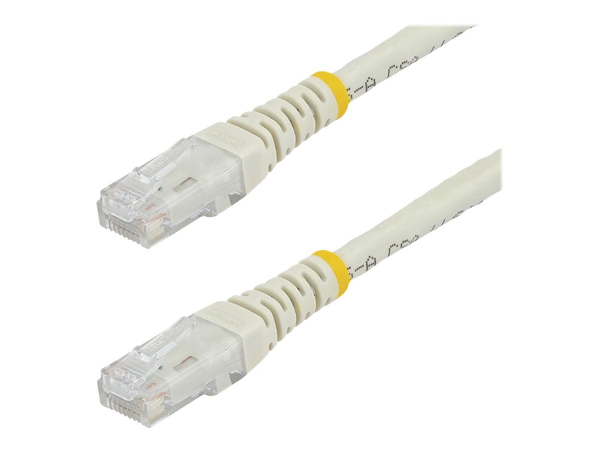 StarTech 20ft CAT6 Ethernet Cable - White CAT 6 Gigabit Ethernet Wire -250Mhz 100W PoE RJ45 UTP Molded Network Patch Cord with Strain Relief (C6PATCH20WH)
