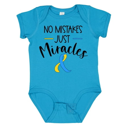 

Inktastic No Mistakes Just Miracles Down Syndrome Awareness Gift Baby Boy or Baby Girl Bodysuit