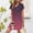 Hot Pink, variant on Crunowin V-neck Dress for Women Causal Gradient Color Short Sleeve Summer T-shirt Dress Blue Size L