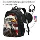 thumbnail image 2 of Fotbe Retro American Eagle A Mochila con Estampado y Puerto USB para Hombre y Mujer, Mochila Antirrobo, Mochila de Viaje, Mochila Escolar, Mochila Universitaria, 2 of 7