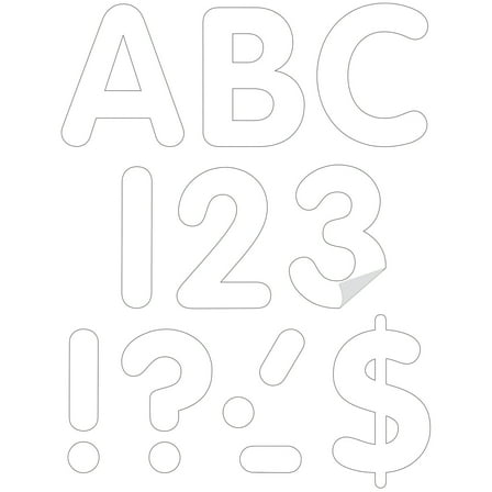 Teacher Created Resources White 4" Classic Self-Adhesive Letters Uppercase, 108 Pieces