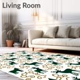 thumbnail image 2 of ODIKA 2'x3' Machine Washable Non-Slip Area Rug, Nordic Reindeer Mosaic with Evergreen Filigree High Traffic Rug with Pad, Green, 654801, 2 of 8