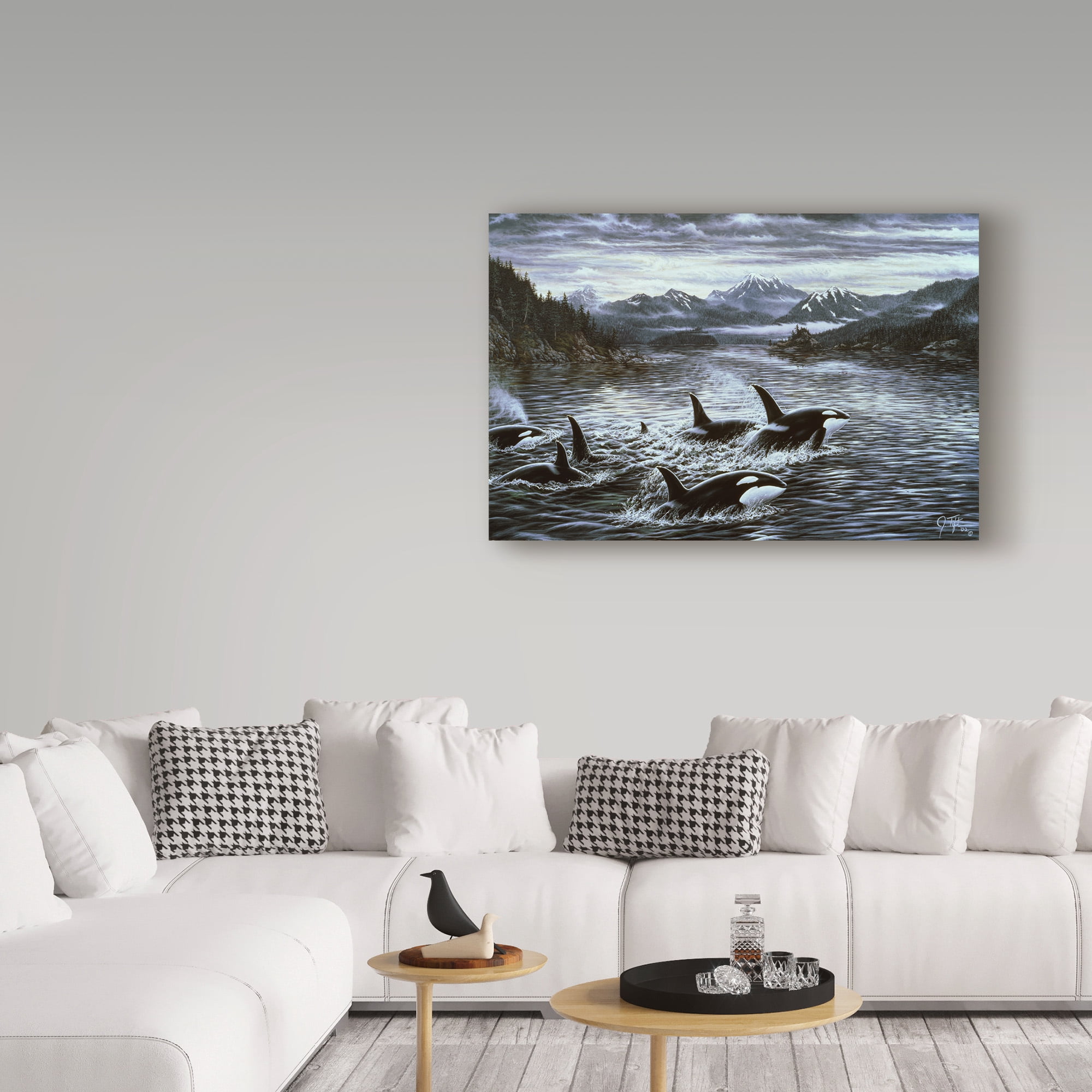 Trademark Fine Art 'Killer Whales' Canvas Art by Jeff Tift