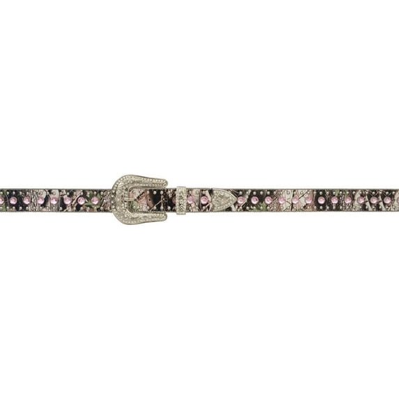 Angel Ranch Western Belt Womens Leather Crystals Studs Camo A879