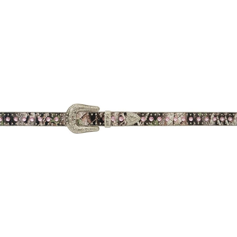 Angel Ranch Western Belt Womens Leather Crystals Studs Camo 