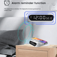 thumbnail image 2 of Wireless Charging Alarm Clock Charger Fast 15W Digital Temperature Black, 2 of 9