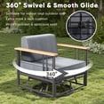 thumbnail image 3 of Unnifurnzi 4 Pieces Patio Furniture Set-Patio Conversation Sets with Swivel Rocking Chairs High Back Patio Couch for Deck Porch Poolside Balcony-Black/Dark Gray, 3 of 7