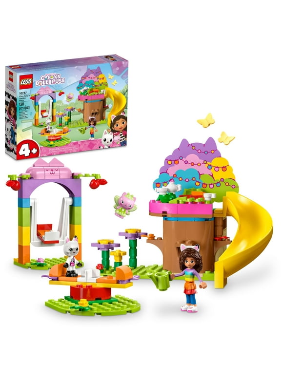 LEGO Gabby's Dollhouse Kitty Fairys Garden Party Building Toy with Tree House, Swing, Slide, and Merry-Go-Round, Includes Gabby and Pandy Paws, Birthday Gift for Kids Ages 4+, 10787