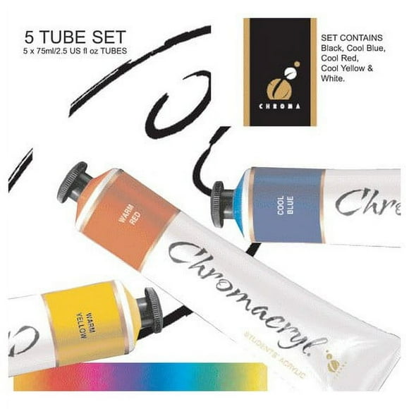 CHROMA ACRYLICS 1900 CHROMACRYL 5 TUBE SET