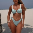 thumbnail image 2 of COMVALUE Women's Bikini Set Sexy High Cut Cheeky Bathing Suit Two Piece Tie Sides (Blue, S), 2 of 9