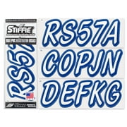 STIFFIE Whipline Solid White/Navy 3" Alpha-Numeric Registration Identification Numbers Stickers Decals for Boats & Personal Watercraft