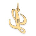 thumbnail image 4 of 14K Yellow Gold Medium Fancy Script Initial L Charm, 4 of 5
