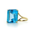 thumbnail image 4 of Galaxy Gold 14K Yellow Gold Natural Octagon-Shaped Blue Topaz Ring - December Birthstone - Communication & Serenity - Sizes 5.5 to 11 - Fine Jewelry for Women, 4 of 4