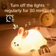 thumbnail image 4 of Luz nocturna de conejo de cara grande, lámpara suave de dibujos animados de conejo de silicona, luz nocturna táctil, luz para dormir para niños, regalo de decoración de habitación, 4 of 5