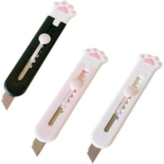 Leven Cute Retractable Box Cutters, 3 Utility Knife, Sharp Cartons