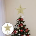 thumbnail image 2 of Luz de Navidad Hermosa la de Parte creativa de Navidad 20cm de oro Sunnimix Estrella superior del árbol, 2 of 7
