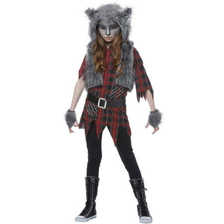 werewolf girl girls costume red/gray