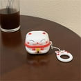 thumbnail image 2 of for Samsung Galaxy Buds FE(2023)/Buds 2 pro/Buds Live/Buds pro/Buds 2 Cover,Fun Cute Cartoon Creative Lucky Cat Design Silicone Earphone case with Hook (White), 2 of 11
