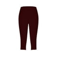 thumbnail image 5 of Chbgutlmr Leggings for Women Capris Silm Fitting Comfy Solid Color Cropped Casual Workout Trousers Summer, 5 of 6