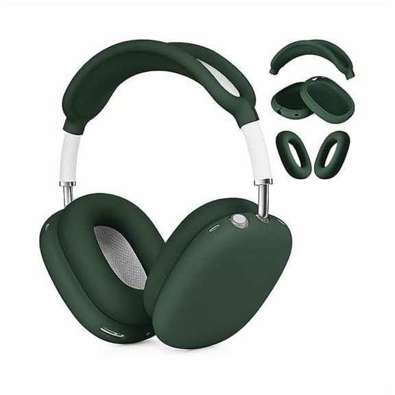 Eryueer Case compatible with AirPods Max - Ear Pad & Headband Cover compatible with Apple AirPods Max (USB-C/Lightning), Silicone Accessory Case (Midnight Green)