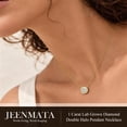 thumbnail image 5 of JeenMata Lab Grown Diamond 1 Carat Round Cut Double Halo Pendant Necklace in 18K Yellow Gold Plating for Women, 5 of 8