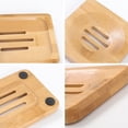 thumbnail image 4 of PVCS Eco-friendly Natural Bamboo Wood Bathroom Shower Soap Tray Dish Storage Stand, 4 of 6