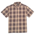 thumbnail image 2 of YAGO Men's Casual Plaid Short Sleeve Woven Button Down Shirt Brown AB21 (3X-Large), 2 of 8