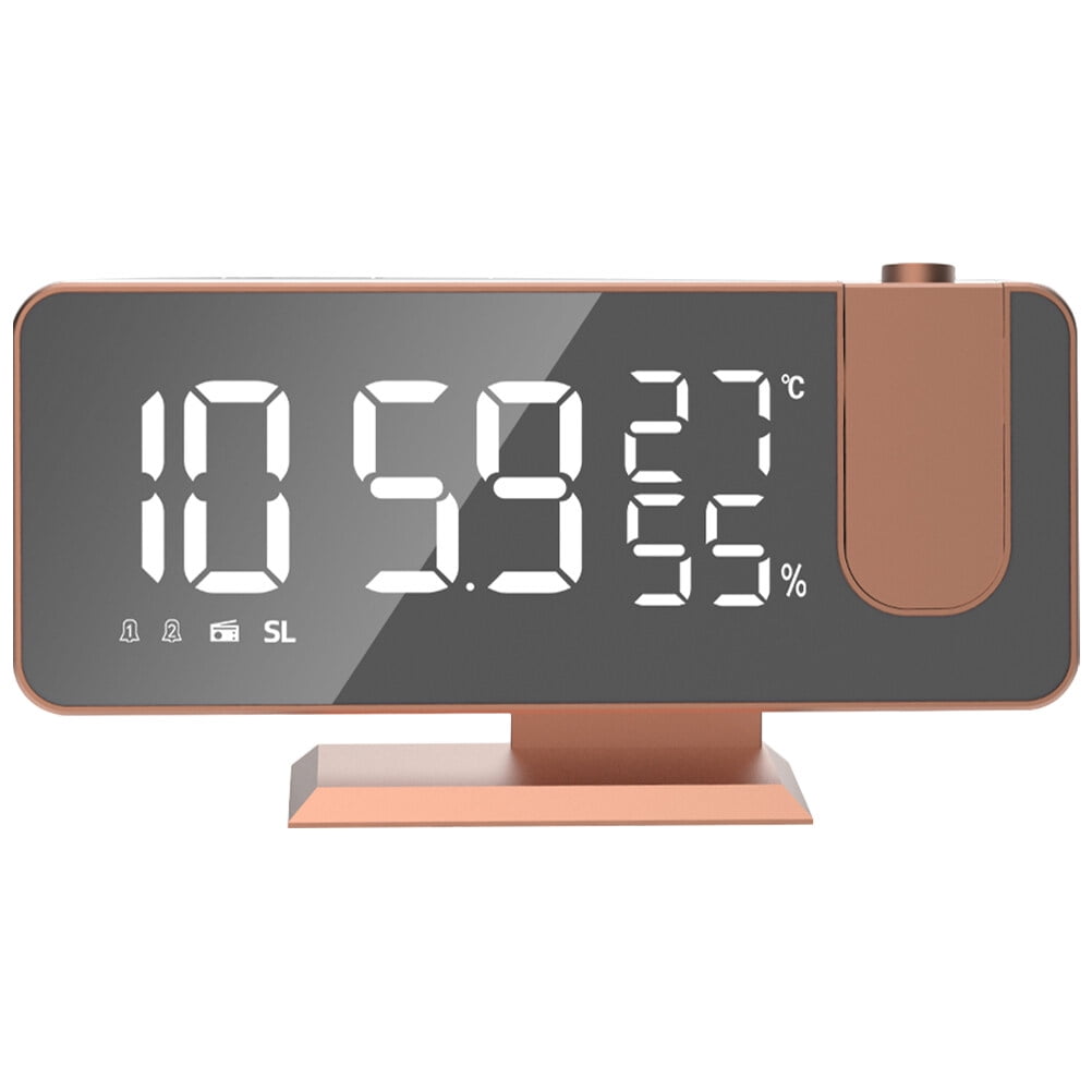Digital Alarm Clock LED Mirror Clock Electronic Desk Clock for Bedroom